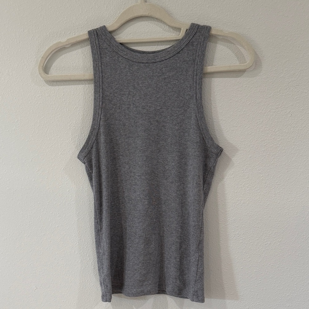 a new day Gray Ribbed High-Neck Tank Top
